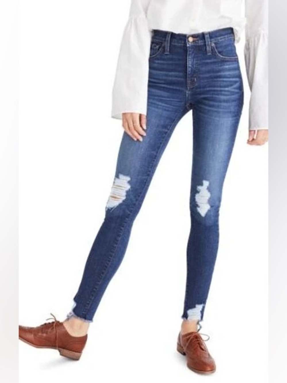 MADEWELL 9" High Rise Skinny Kurt Destructed Distressed Jean